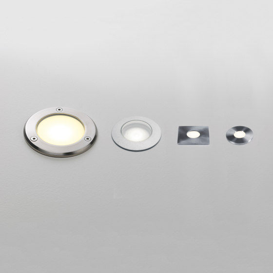 Terra Round 28 LED | Brushed Stainless Steel | Lámparas exteriores empotrables de suelo | Astro Lighting