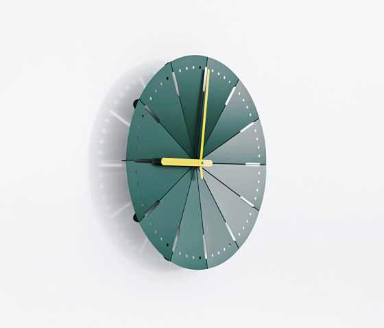 Wall clock #1410 | Dark green Matt | Relojes | Fleysen