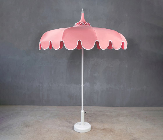 Dolce Vita | Ciao Amore Pink 200 Umbrella with Volant and Wind Vent | Parasols | Set Collection