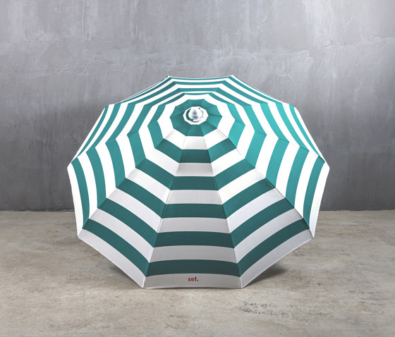 Dolce Vita | Portofino 240 Ombrellone White and Green Stripes | Parasoles | Set Collection