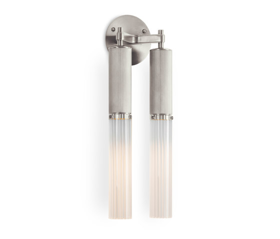 Flume | Double Wall Light - Satin Nickel | Wandleuchten | J. Adams & Co