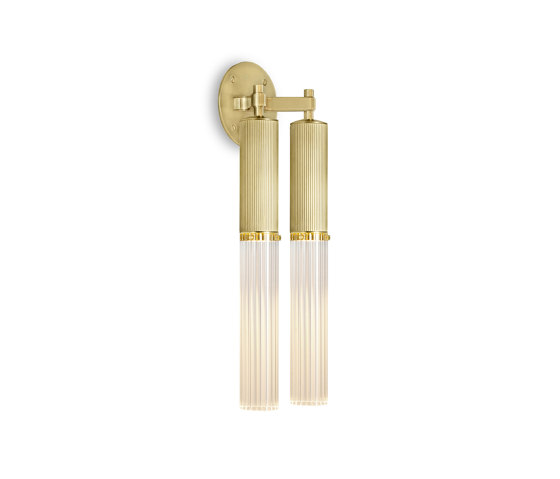 Flume | Double Wall Light - Satin Brass | Lampade parete | J. Adams & Co
