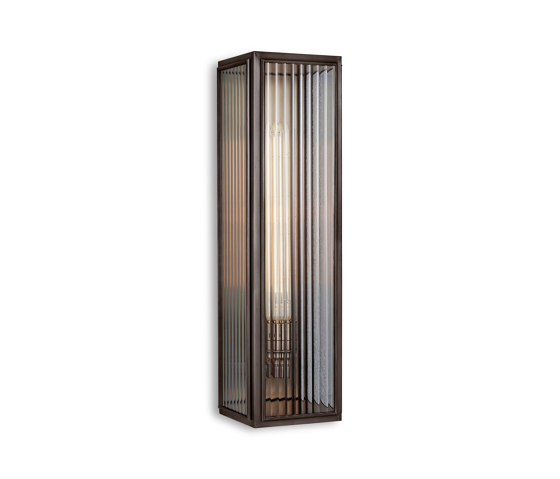 Lantern | Ash Wall Light - Large - Bronze & Clear Reeded Glass | Appliques murales | J. Adams & Co