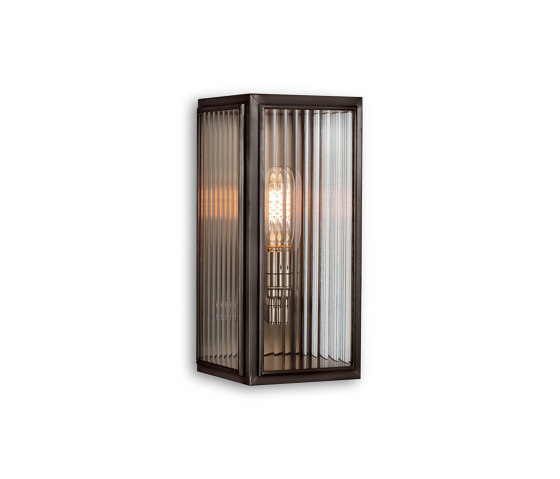 Lantern | Ash Wall Light - Small - Bronze & Clear Reeded Glass | Appliques murales | J. Adams & Co