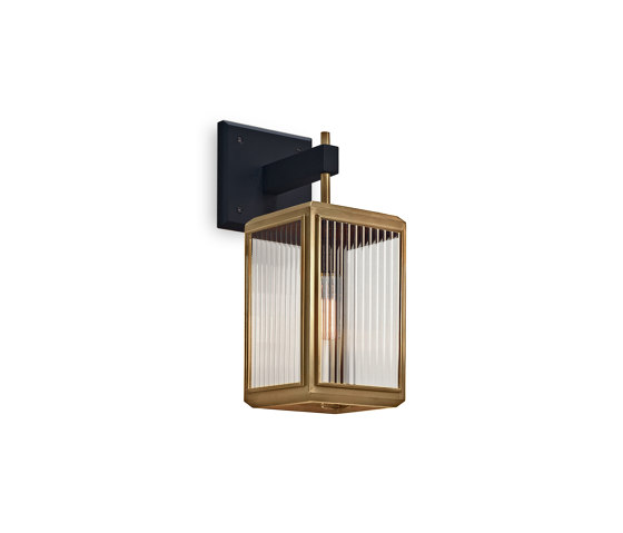 Lantern | Lilac Wall - Small - Antique Brass & Clear Reeded Glass | Appliques murales | J. Adams & Co