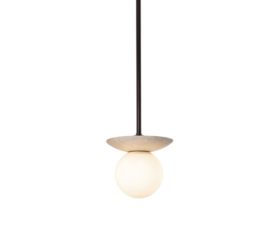Orbit | Pendant - Bronze & Travertine | Lámparas de suspensión | J. Adams & Co