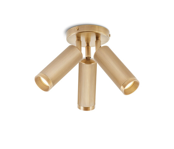 Spot | Triple Ceiling Light - Satin Brass | Deckenleuchten | J. Adams & Co