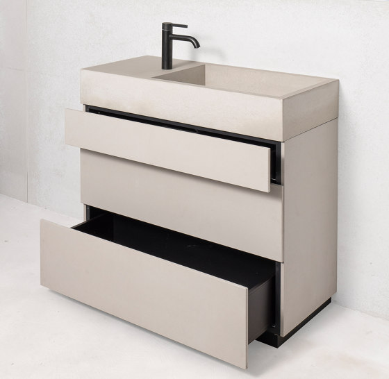 dade PURE 90 (Schubladen) Waschtischmöbel | Waschtischunterschränke | Dade Design AG concrete works Beton