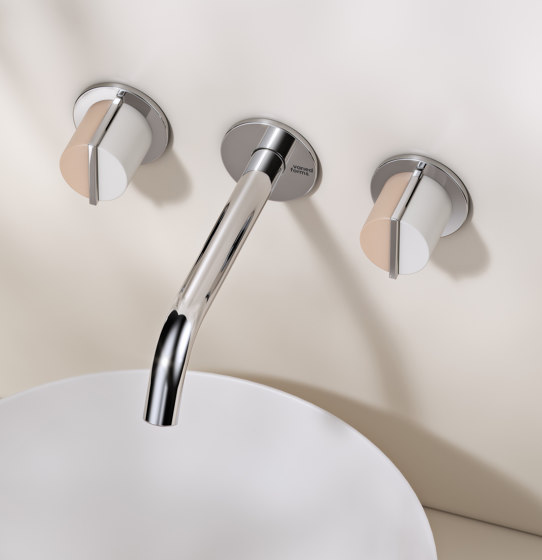 Wall Mounted 3 Hole Basin Platform with Long Spout | Wash basin taps | Varied Forms