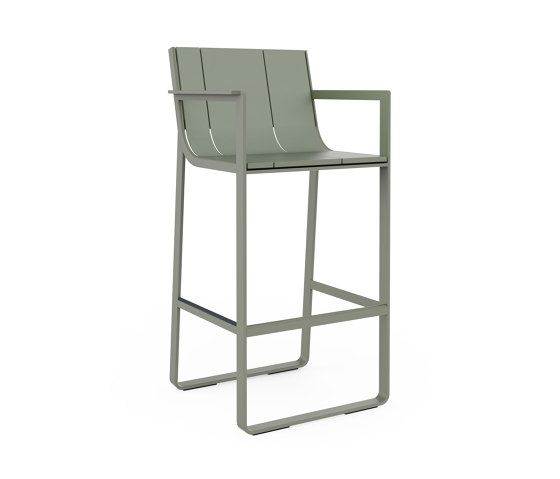 Flat Stool with High Backrest and Arms | Bar stools | GANDIABLASCO
