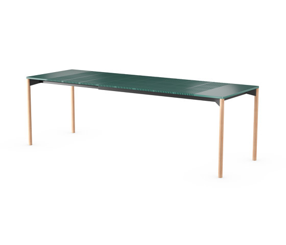 iLAIK extendable table 160 - oak/rounded/ emerald green | Dining tables | LAIK