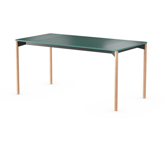 iLAIK extendable table 160 - oak/rounded/ emerald green | Mesas comedor | LAIK