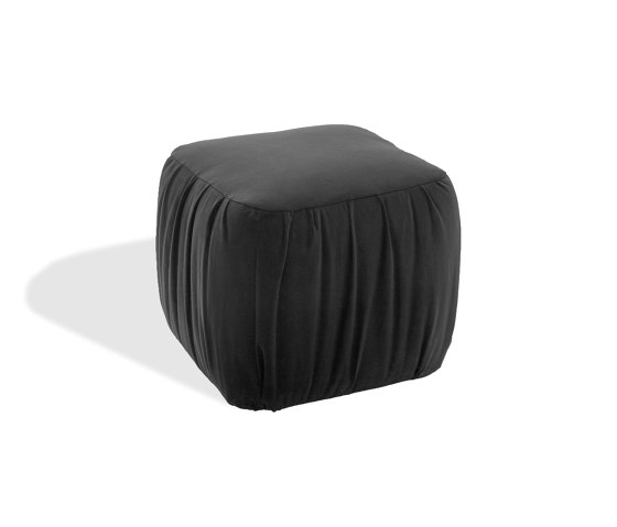 FAYE CASUAL LOUNGE 
upholstered stool with intergrated coasters | Pouf | KFF