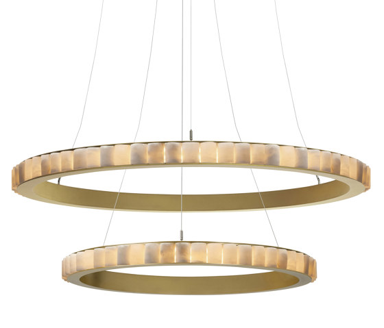 Avalon Halo XL chandelier satin brass | Suspended lights | CTO Lighting