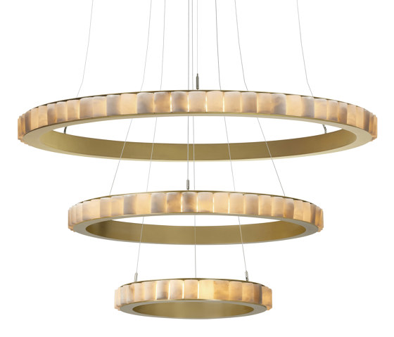 Avalon Triple chandelier satin brass | Suspended lights | CTO Lighting