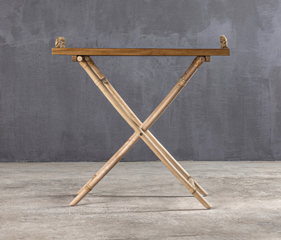 Kanso | Teak Tray on Rattan Stand | Accessoires de bar | Set Collection