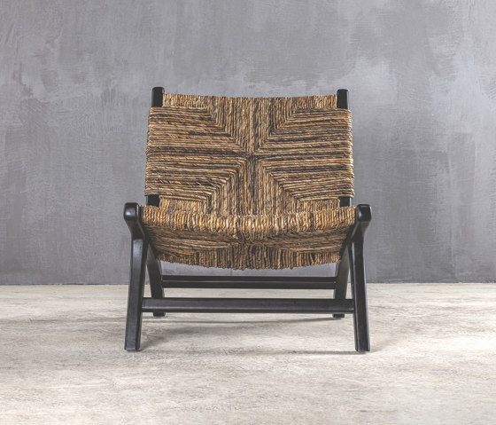 Kanso | Vermont Lounge Chair Teak Rope Black | Fauteuils | Set Collection