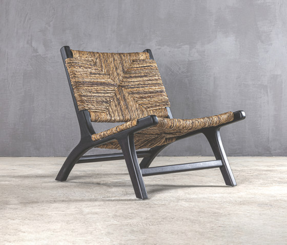 Kanso | Vermont Lounge Chair Teak Rope Black | Armchairs | Set Collection