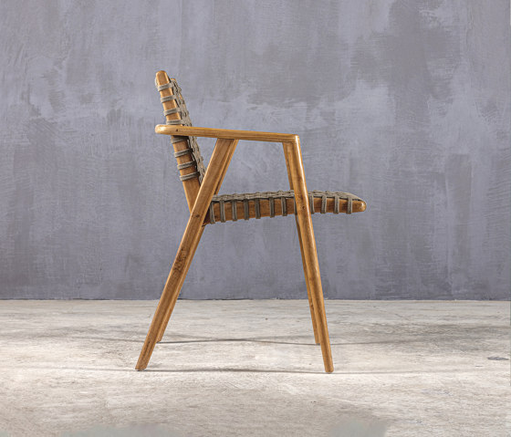 Slow | Conchita Armchair Striped Teak | Armchairs | Set Collection
