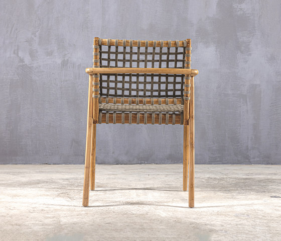 Slow | Conchita Armchair Striped Teak | Armchairs | Set Collection