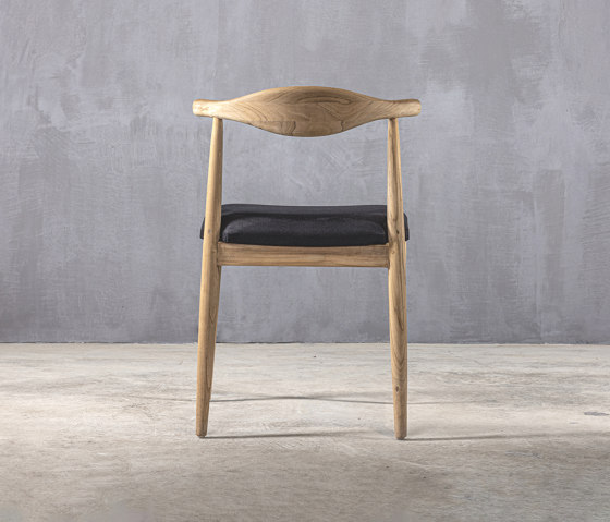 Slow | Wing T593 Dining Chair Teak Black Fabric | Sedie | Set Collection