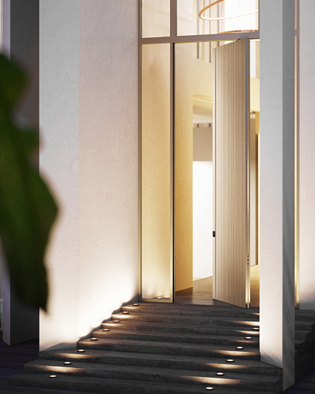 Synua | Safety door with pivot hinges with aluminium covering | Entrance doors | Oikos Venezia – Architetture d’ingresso