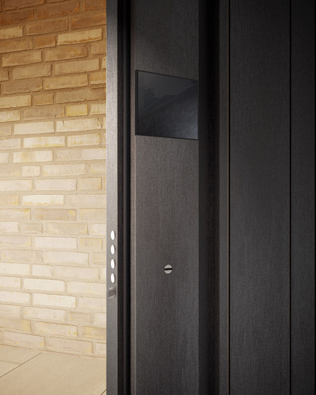 Synua | Safety door with pivot hinges with aluminium covering | Entrance doors | Oikos Venezia – Architetture d’ingresso