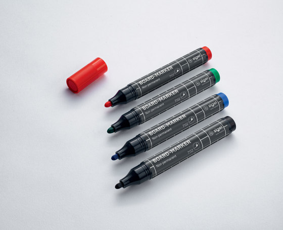 Glassboard markers, black, blue, red, green, 4 pcs. | Pens | Sigel