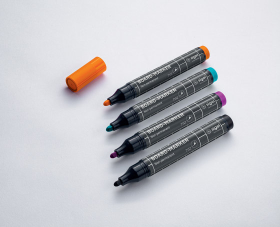 Board-Marker, schwarz, türkis, magenta, orange, 4 Stück | Stifte | Sigel