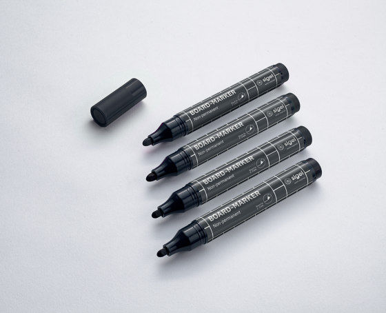 Glassboard markers, black, 4 pcs. | Pens | Sigel