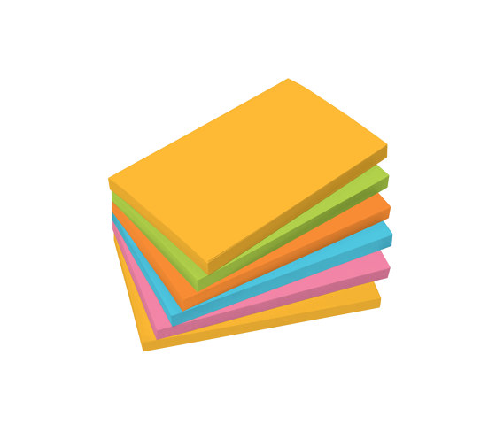 Sticky notes, rectangular, yellow, green, orange, pink, blue, 600 sheets | Desk accessories | Sigel