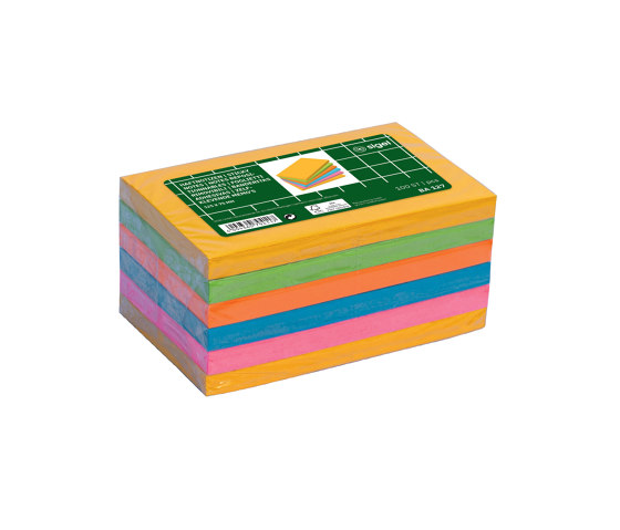 Haftnotizen, rechteckig, gelb, grün, orange, pink, blau, 600 Blatt | Schreibtischutensilien | Sigel