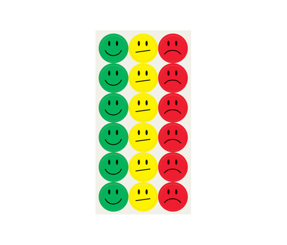 Klebepunkte Smileys, selbstklebend, gelb, grün, rot, 180 Stück | Schreibtischutensilien | Sigel