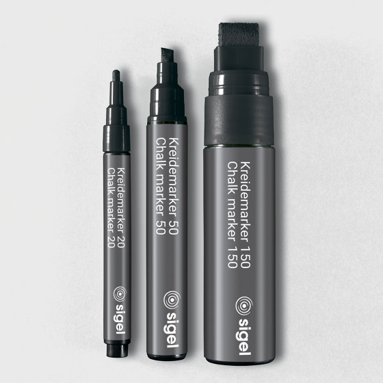 Chalk markers 50, chisel tip, black, 1 pcs. | Pens | Sigel