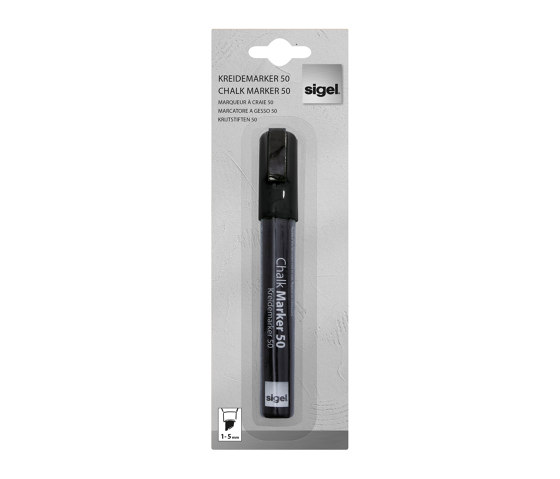 Chalk markers 50, chisel tip, black, 1 pcs. | Pens | Sigel