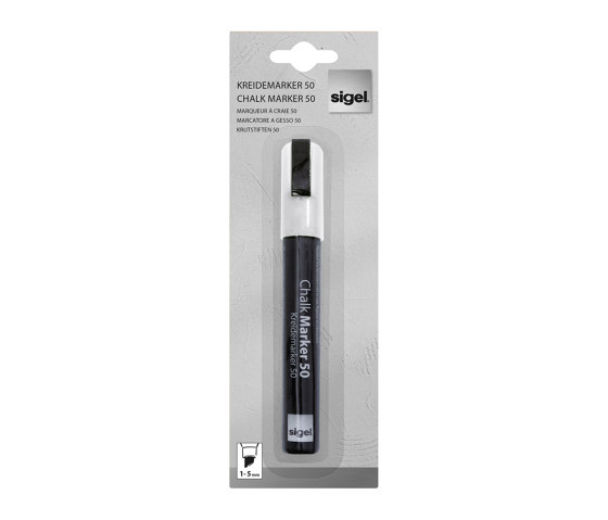 Chalk markers 50, chisel tip, white, 1 pcs. | Pens | Sigel