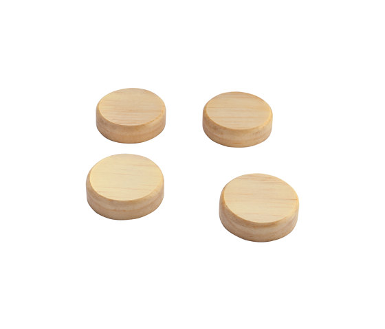 Holz-Magnete, rund, beige, 4 Stück | Schreibtischutensilien | Sigel