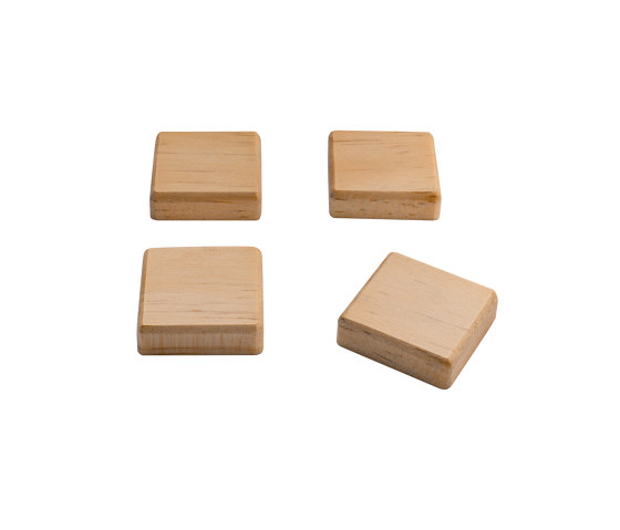Magneti di legno, piazza, beige, 4 pezzi | Cancelleria | Sigel