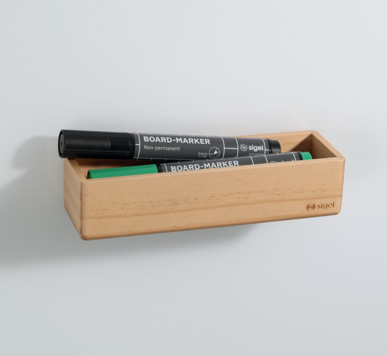 Pen tray, beige, 17,5 x 4 cm, solid wood pine | Pen holders | Sigel