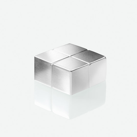 SuperDym-Magnete C10 "Extra-Strong", Cube-Design, silber, 2 Stück | Schreibtischutensilien | Sigel