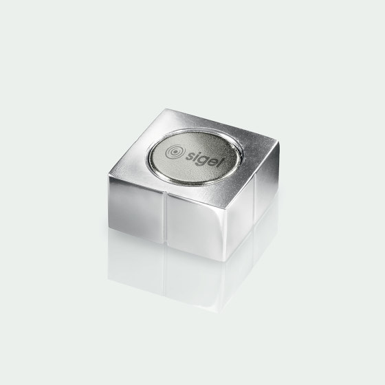 SuperDym-Magnete C10 "Extra-Strong", Cube-Design, silber, 4 Stück | Schreibtischutensilien | Sigel