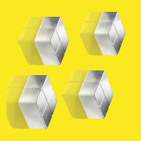 SuperDym magnets C10 "Extra-Strong", Cube-Design, silver, 4 pcs. | Desk accessories | Sigel