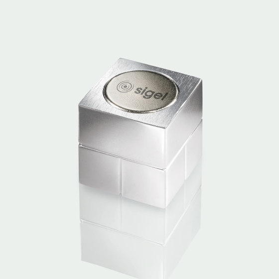 SuperDym-Magnete C20 "Super-Strong", Cube-Design, silber, 2 Stück | Schreibtischutensilien | Sigel