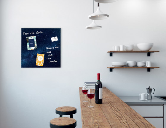 Magnetic glass board Artverum, design Galaxy, 48 x 48 cm | Flip charts / Writing boards | Sigel