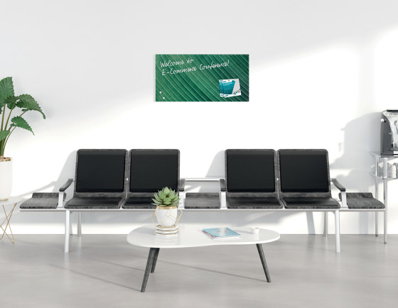 Magnetic glass board Artverum, design Palm Leaf, matt, 91 x 46 cm | Flip charts / Writing boards | Sigel