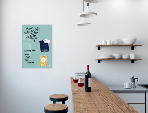 Magnetic glass board Artverum, aquamarine, 60 x 40 cm | Flip charts / Writing boards | Sigel