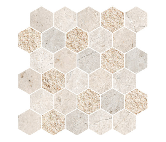PIETRA D'ORVIETO Beige - Esagona Mosaic 28x29 | Ceramic tiles | Tagina
