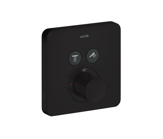AXOR ShowerSolutions Thermostat for concealed installation softsquare for 2 functions | matt black | Shower controls | AXOR