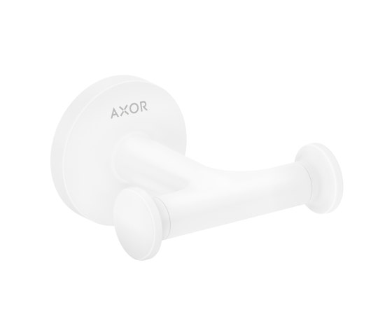 AXOR Universal Circular Accessories Percha doble | blanco mate | Estanterías toallas | AXOR