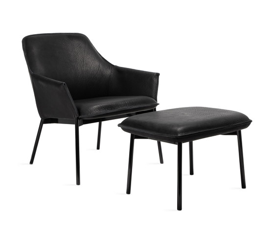 Grace | Lounge Chair Low with Steel Frame & Ottoman | Sillones | FREIFRAU MANUFAKTUR